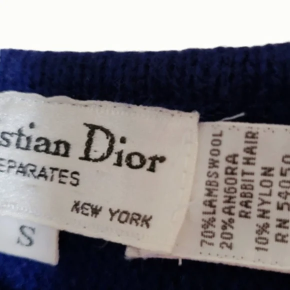 Vintage 80s Dior Suit Set Skirt and Sweater Set Retro Size Small Women's…